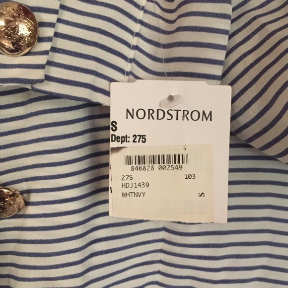 Hy & Dot Stripe Blazer NWT, Navy & White, Small - Picture 7 of 7